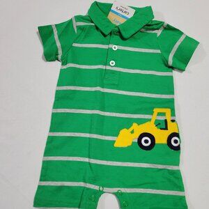Carter's NWT 6 month Green striped Romper. Mixed Bin Z27